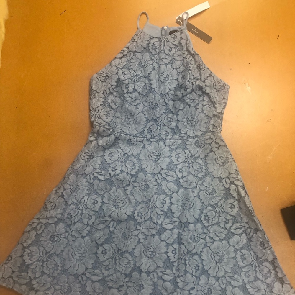 Halter Floral Lace Cocktail Dress